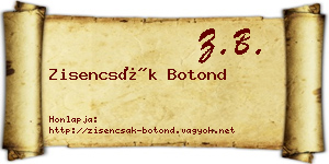 Zisencsák Botond névjegykártya
